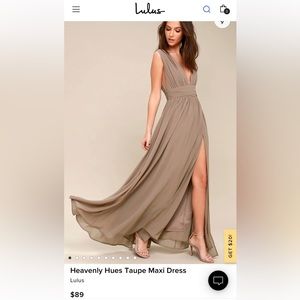 Lulus Heavenly Hues Taupe Maxi Dress